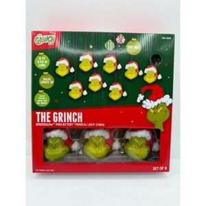 The Grinch Projection Christmas Musical String Lights (8) - 8.2' long-New In Box